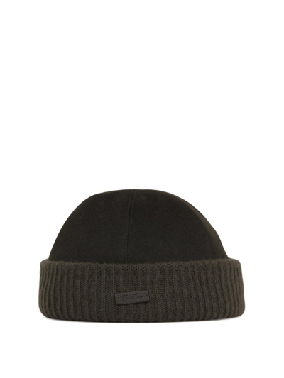 Shop Loro Piana Logo Patch Knitted Beanie In Black