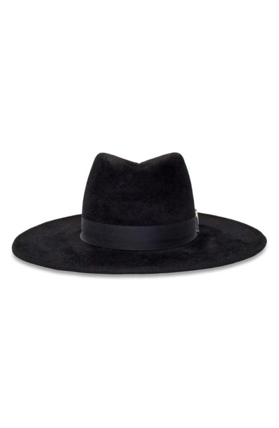 Shop Gigi Burris Millinery Jeanne Velour Felt Fedora In Black