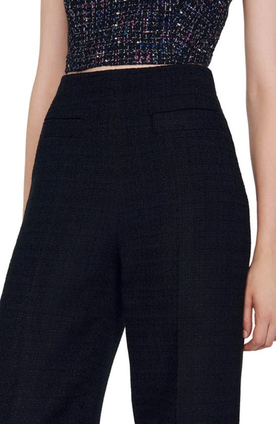 Shop Sandro Alima Tweed Pants In Black