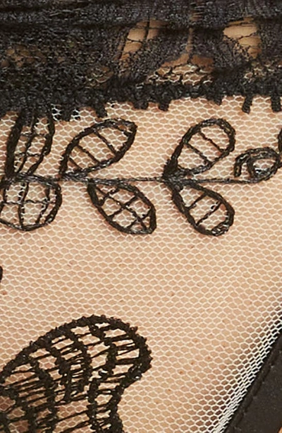 Shop Kilo Brava Embroidered Mesh G-string Thong In Black & Almond