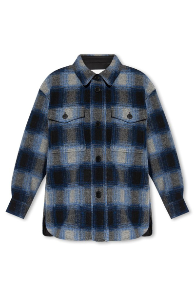 Shop Isabel Marant Étoile Harveli Checked Buttoned Jacket In Multi
