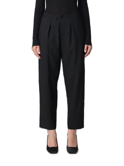 Shop Marni High Wasit Cropped Trousers In Black