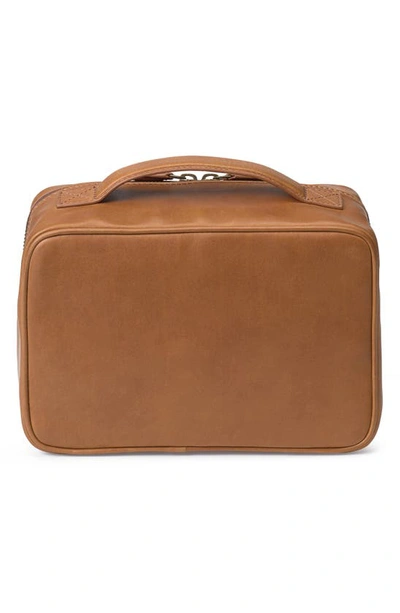 Shop Johnston & Murphy Rhodes Leather Dopp Kit In Tan Full Grain