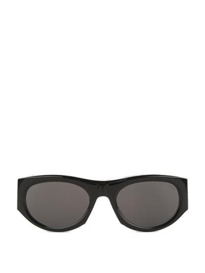 Shop Cutler And Gross Cutler & Gross Round Frame Sunglasses In Black