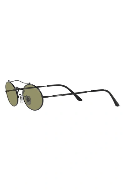 Shop Armani Exchange 51mm Oval Sunglasses In Matte Black