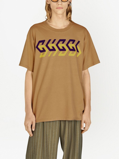 Shop Gucci Cotton T-shirt With Logo