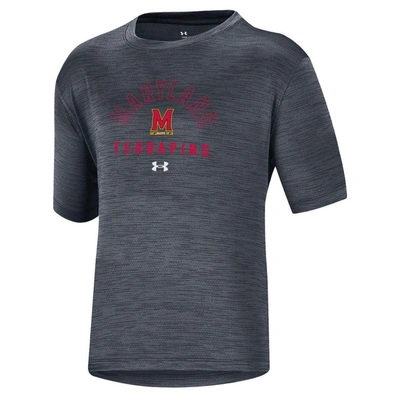 Shop Under Armour Youth  Heather Black Maryland Terrapins Vent Tech Mesh Performance T-shirt