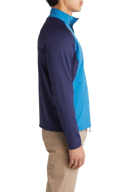 Shop Peter Millar Merge Elite Hybrid Wind Resistant Jacket In Jewel Blue