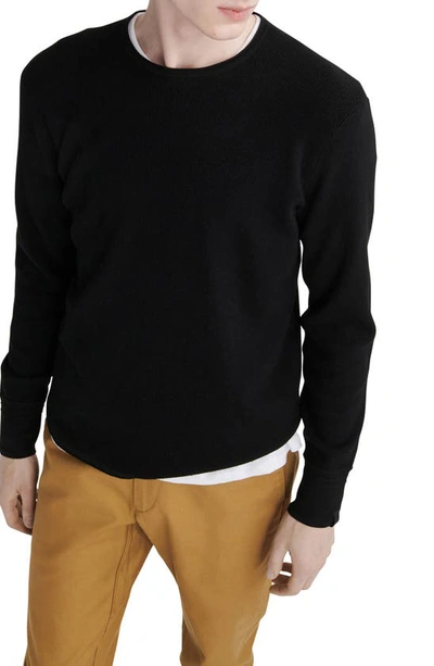 Shop Rag & Bone Martin Wool Blend Crewneck Sweater In Black