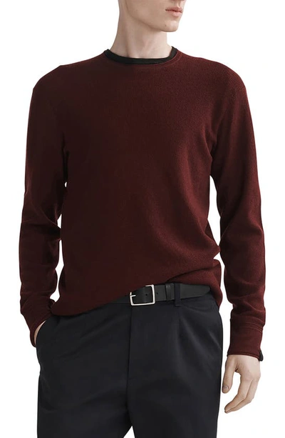 Shop Rag & Bone Martin Wool Blend Crewneck Sweater In Burgundy