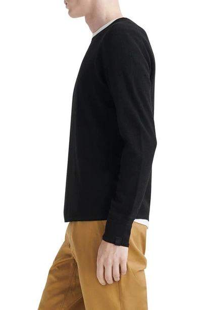 Shop Rag & Bone Martin Wool Blend Crewneck Sweater In Black