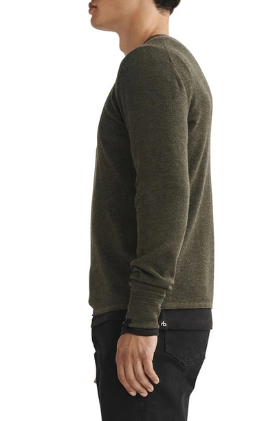 Shop Rag & Bone Martin Wool Blend Crewneck Sweater In Olive
