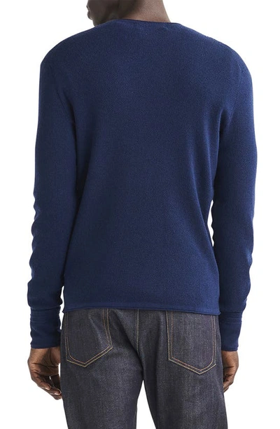 Shop Rag & Bone Martin Wool Blend Crewneck Sweater In Navy