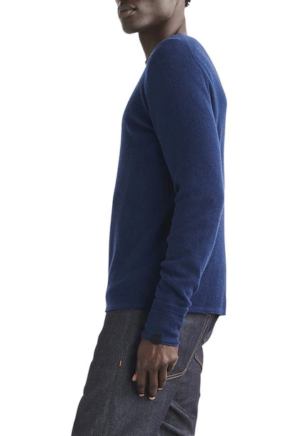 Shop Rag & Bone Martin Wool Blend Crewneck Sweater In Navy