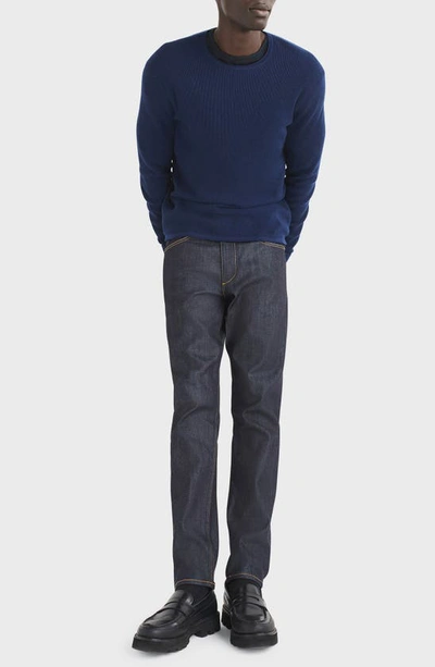 Shop Rag & Bone Martin Wool Blend Crewneck Sweater In Navy