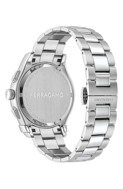 Shop Ferragamo 1927 Chronograph Bracelet Watch, 42mm In Stainless Steel