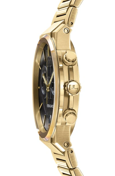 Shop Ferragamo Sapphire Chronograph Bracelet Watch, 41mm In Ip Yellow Gold