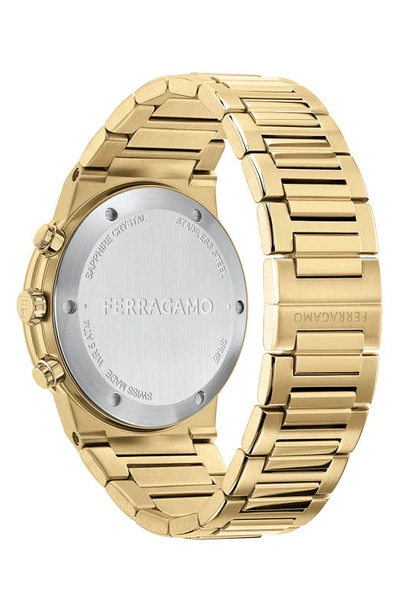 Ferragamo Sapphire Chrono Bracelet Watch In Ip Yellow Gold