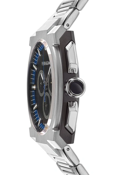 Shop Ferragamo Supreme Chronograph Bracelet Watch, 43mm In Stainless Steel