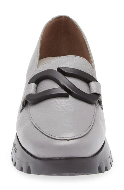 Wonders Lug Loafer In Grey Tumbled Leather