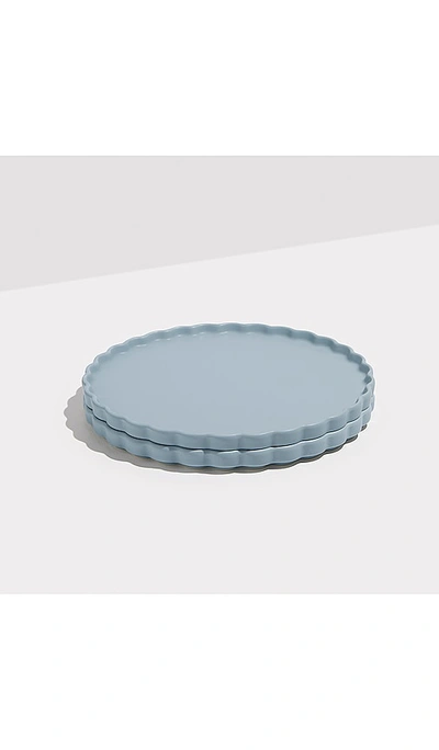 Fazeek Two Ceramic Side Plate In Baby Blue