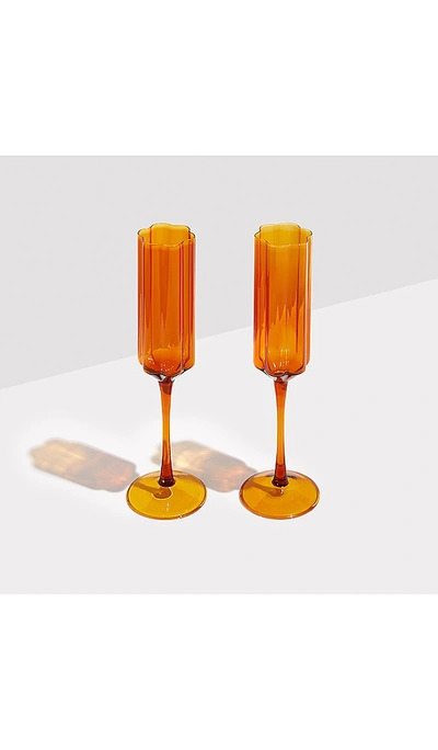 Shop Fazeek Wave Flutes Set Of 2 In Burnt Orange
