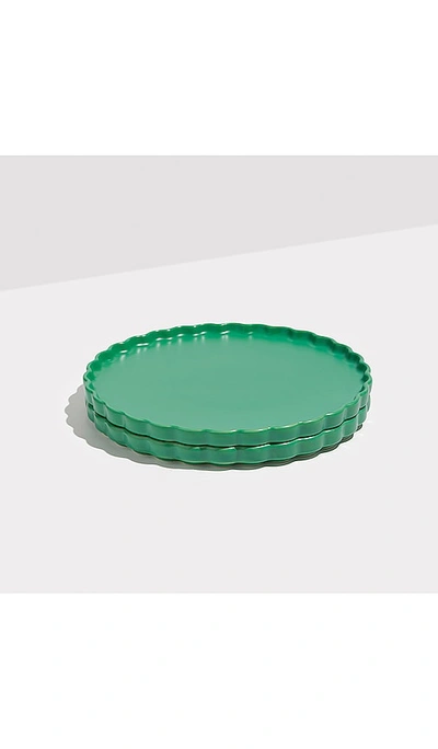 Shop Fazeek Ceramic Side Plate Set Of 2 In Dark Green