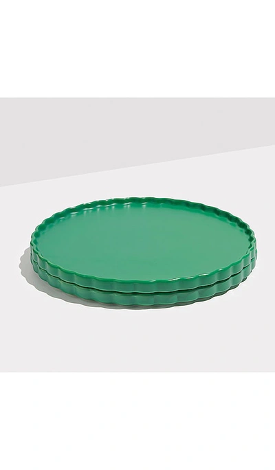 Shop Fazeek Ceramic Dinner Plate Set Of 2 In Dark Green
