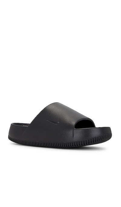 Nike Calm Sliders In Black In Black & Black