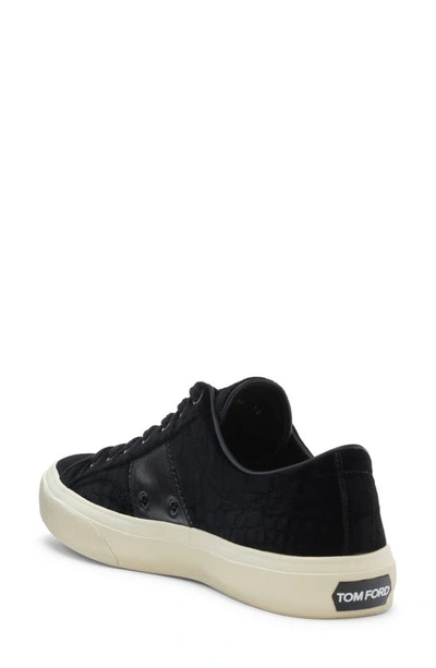 Shop Tom Ford Cambridge Low Top Sneaker In Black/ Cream
