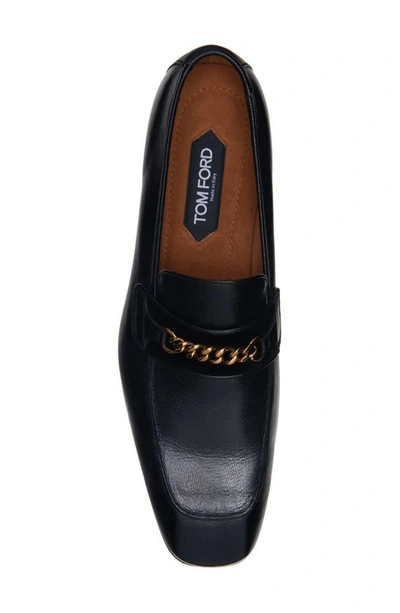 Shop Tom Ford Chain Detail Loafer In Black