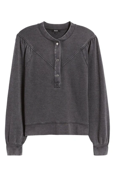 Rails Dex Snap Placket Sweatshirt In Black Acid Wash