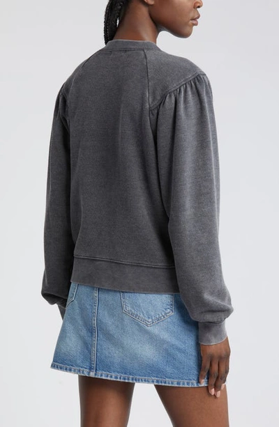 Rails Dex Snap Placket Sweatshirt In Black Acid Wash
