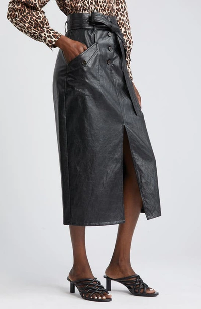 Shop Rails Edem Belted Faux Leather Pencil Skirt In Black