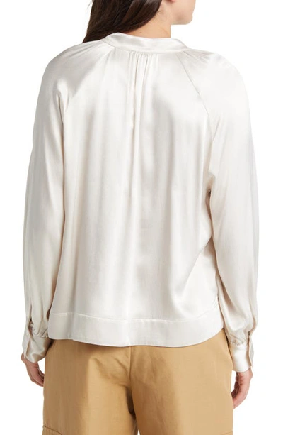 Shop Rails Wynna Satin Popover Blouse In Ivory
