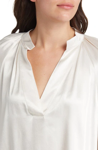 Shop Rails Wynna Satin Popover Blouse In Ivory