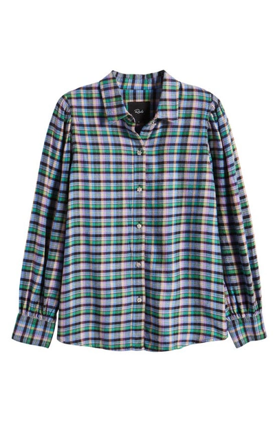 Shop Rails Angelica Plaid Flannel Button-up Shirt In Iris Peach