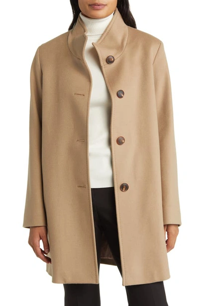 Shop Fleurette Dawn Stand Collar Wool Car Coat In Camel