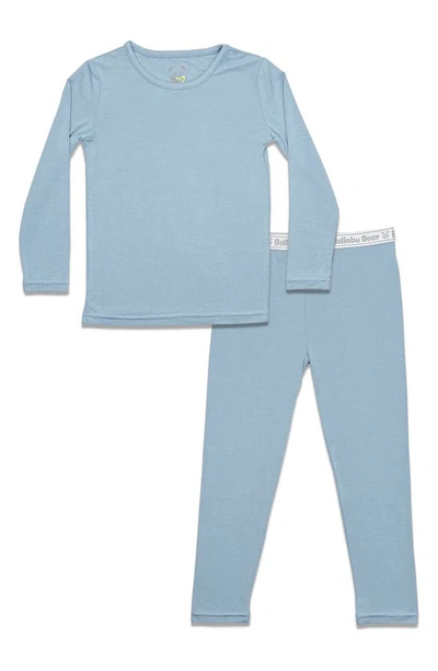 Shop Bellabu Bear Kids' Oasis Solid Two-piece Fitted Pajamas In Oasis Teal