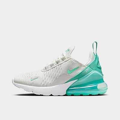 Shop Nike Big Kids' Air Max 270 Casual Shoes In Summit White/jade Ice/white/emerald Rise