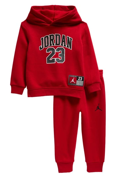 Shop Jordan Jersey Graphic Hoodie & Joggers Set In Gym Red