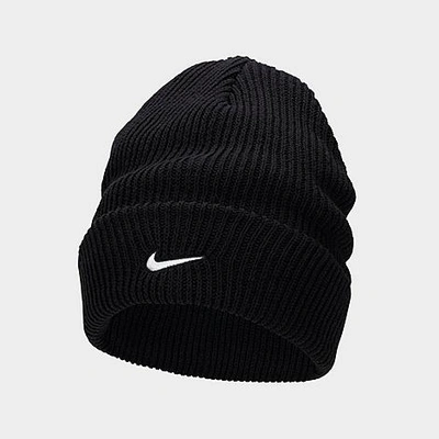 Shop Nike Peak Tall Cuff Beanie Hat In Black/white