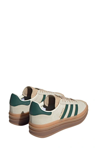 Shop Adidas Originals Gazelle Bold Platform Sneaker In Cream/ Green/ Magic Beige