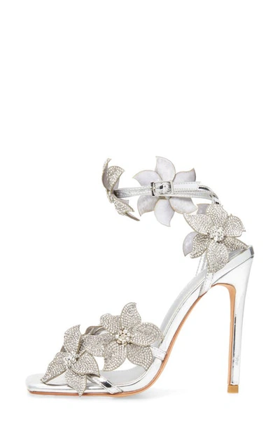 Azalea Wang Romi Ankle Strap Sandal In Silver 