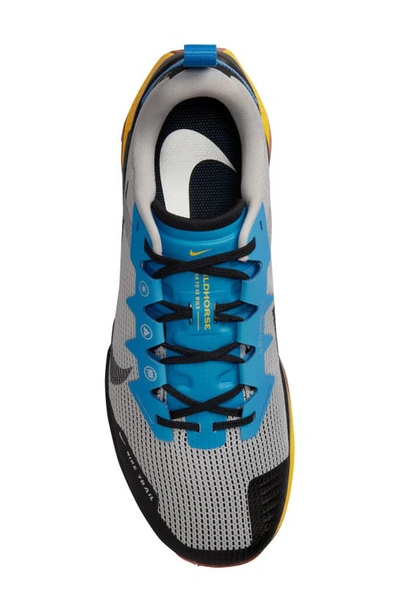 Shop Nike React Wild Horse 8 Running Shoe In Light Iron Ore/ Black/ Blue