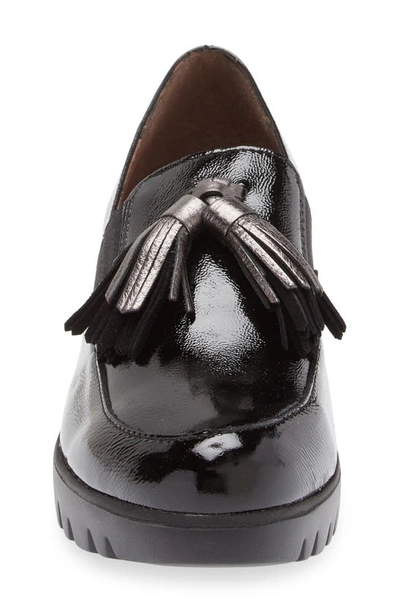 Shop Wonders Loafer Wedge In Black Lead Combo