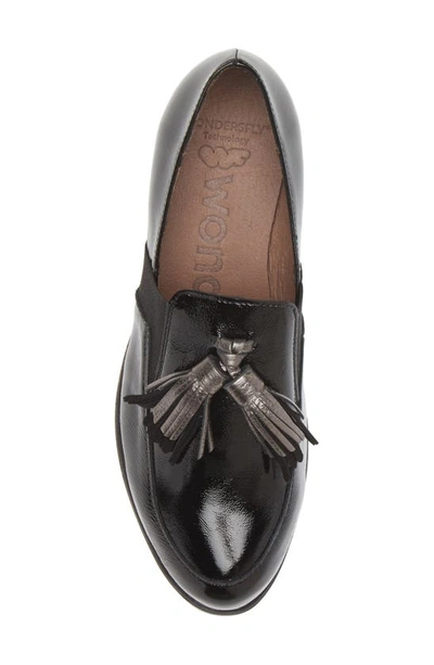 Wonders Loafer Wedge In Black Lead Combo