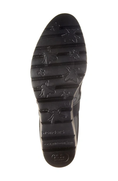Wonders Loafer Wedge In Black Lead Combo