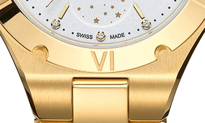 Balmain Watches Be  Diamond Moon Phase Bracelet Watch, 33mm In Yellow Gold Pvd Coating