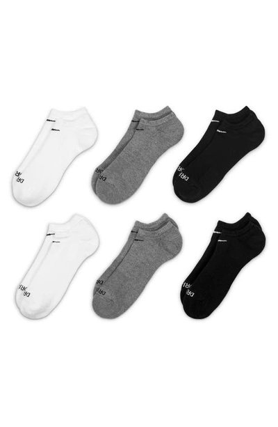 Shop Nike Kids' Assorted 6-pack Dri-fit Everyday No-show Socks In Grey Multicolor